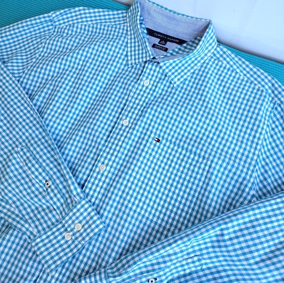 Tommy Hilfiger Mens Classic Fit Checked Plaid Shirt XL - Picture 13 of 14